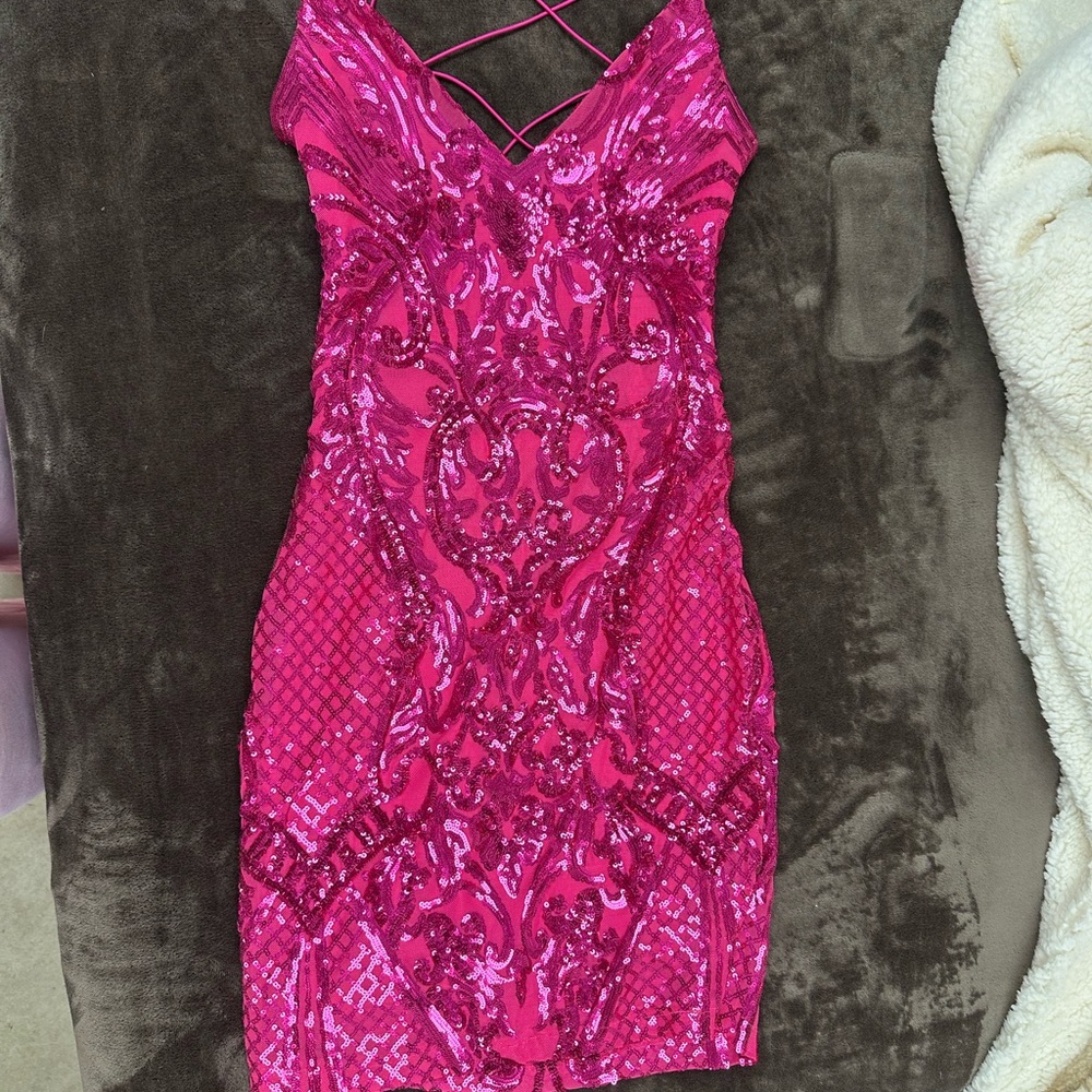 Windsor Fuchsia Sequin Mini Dress